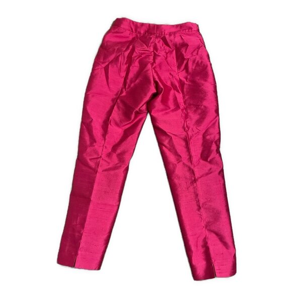 talbots signature pink high rise silk wool reflective shine dress pants 8 Medium - Picture 2 of 4